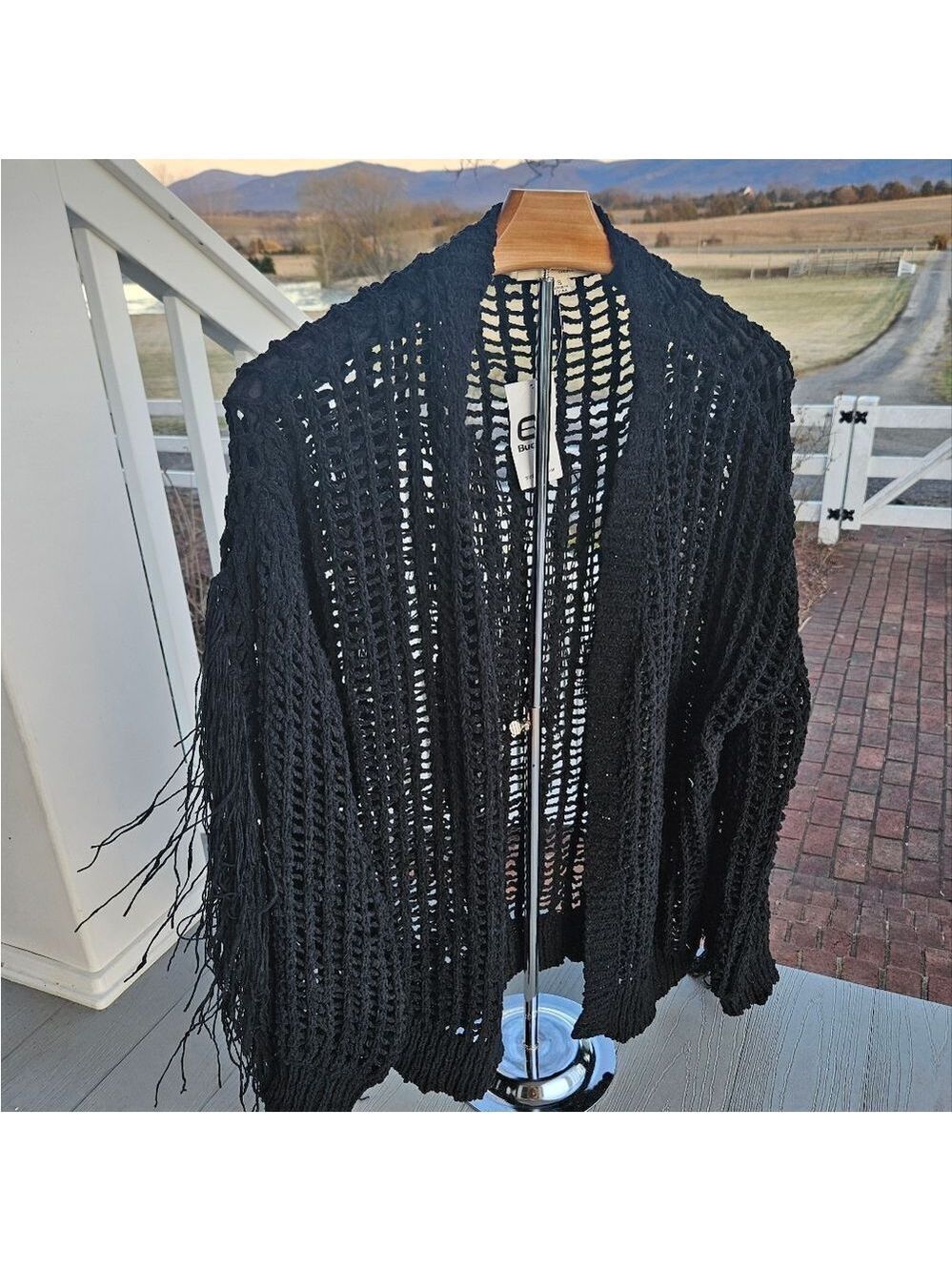 PEACH LOVE CALIFORNIA BUCKLE FRINGE FLYAWAY CARDIGAN NWT MSRP $55 Plush STYLE - Picture 15 of 16